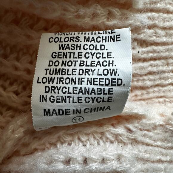 Romwe Women’s Balloon Sleeve Chunky Knit Button Cardigan Peach Small 4 Cottage - Picture 10 of 10